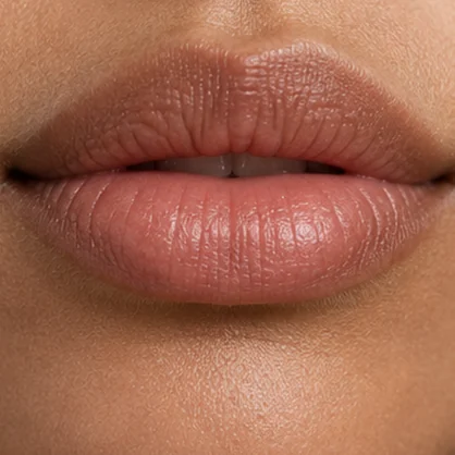 Close detail of natural lips with visible skin texture